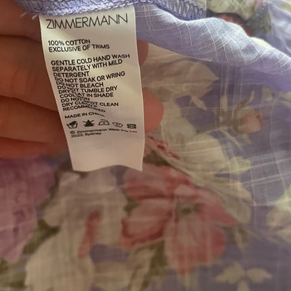 Zimmermann Girls Purple Floral Pattie Skirt with Ruffle Hem size 10 - Picture 7 of 13